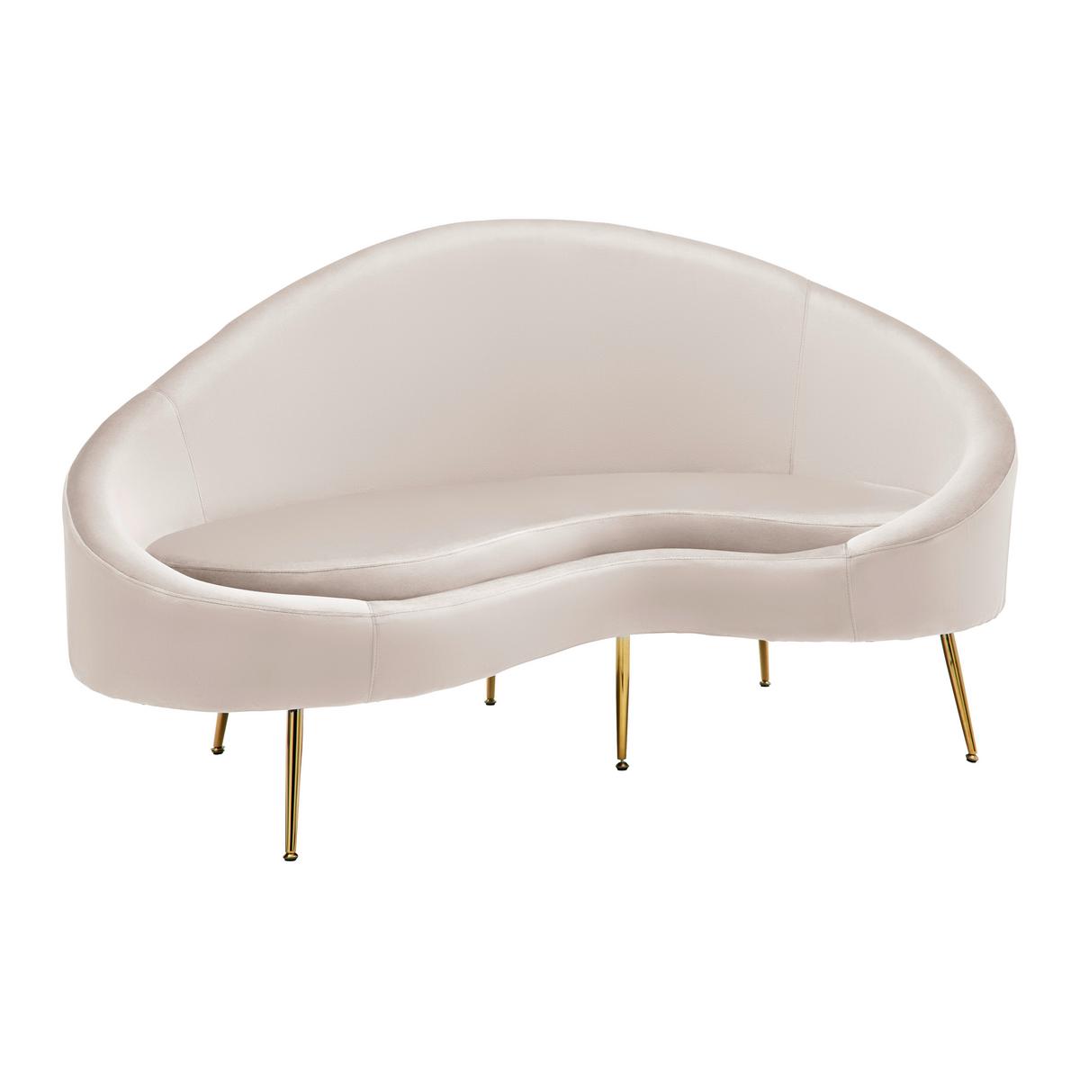 Dvosjed Lou - svijetlo siva/zlatne boje, Moderno, metal/tekstil (172/93/89cm) - Bessagi Home