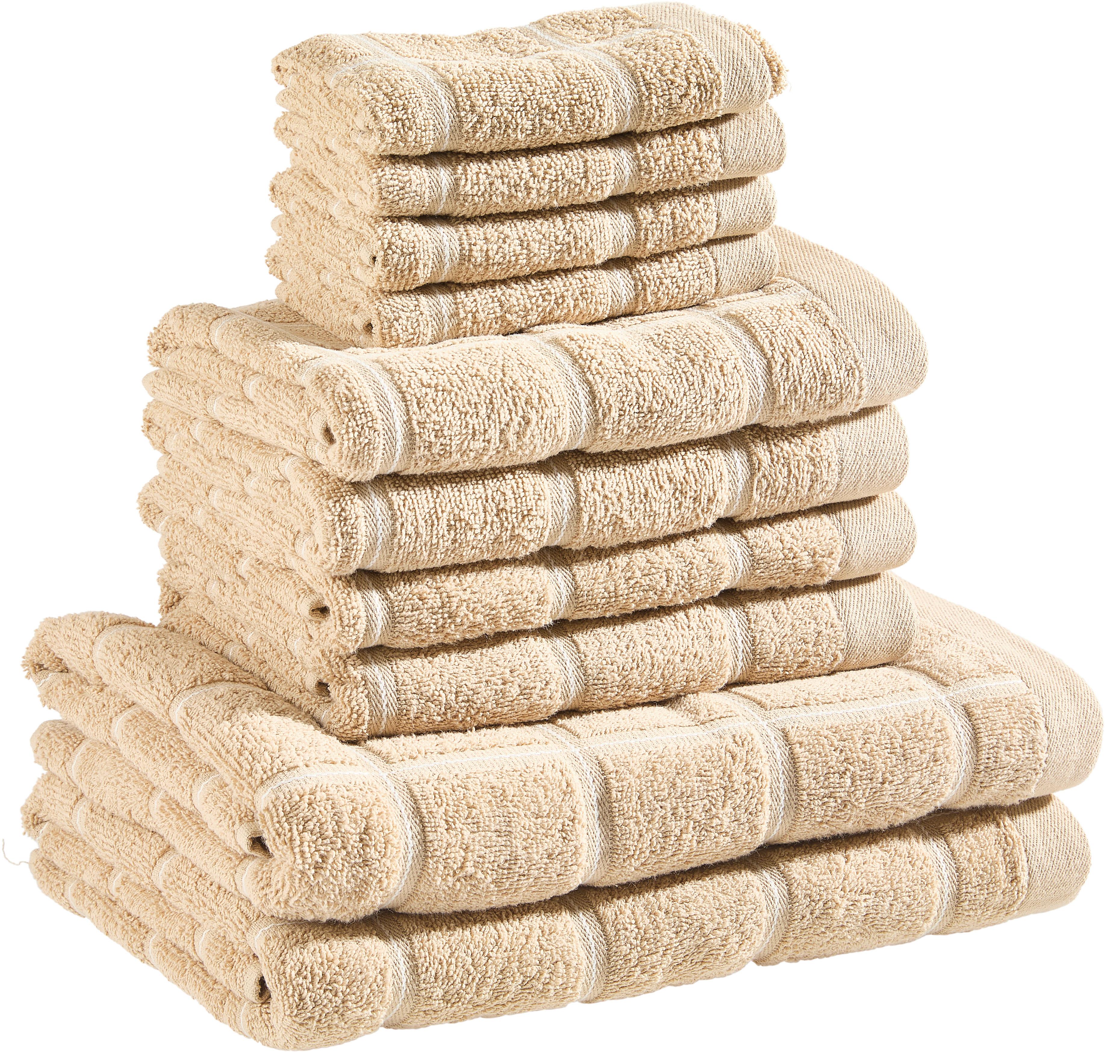 ZESTAW RĘCZNIKÓW FROTTE CHECK - karmel, Design, tkanina (30/50cm) - Esposa