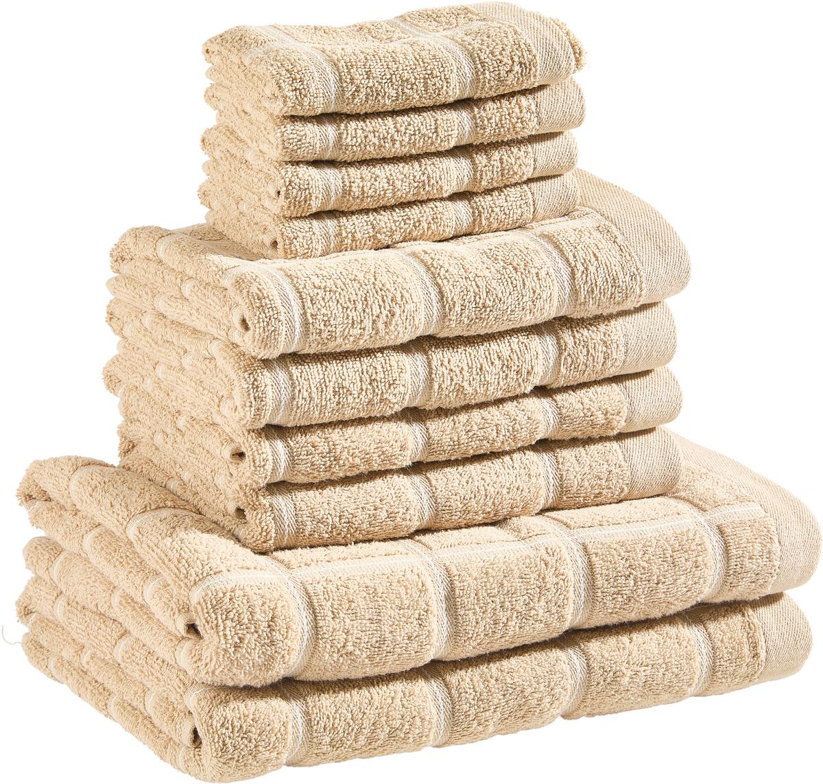 ZESTAW RĘCZNIKÓW FROTTE CHECK - karmel, Design, tkanina (30/50cm) - Esposa