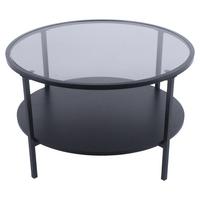 Măsuță de cafea RIO - negru, Modern, sticlă/metal (75/75/45cm) - Modern Living