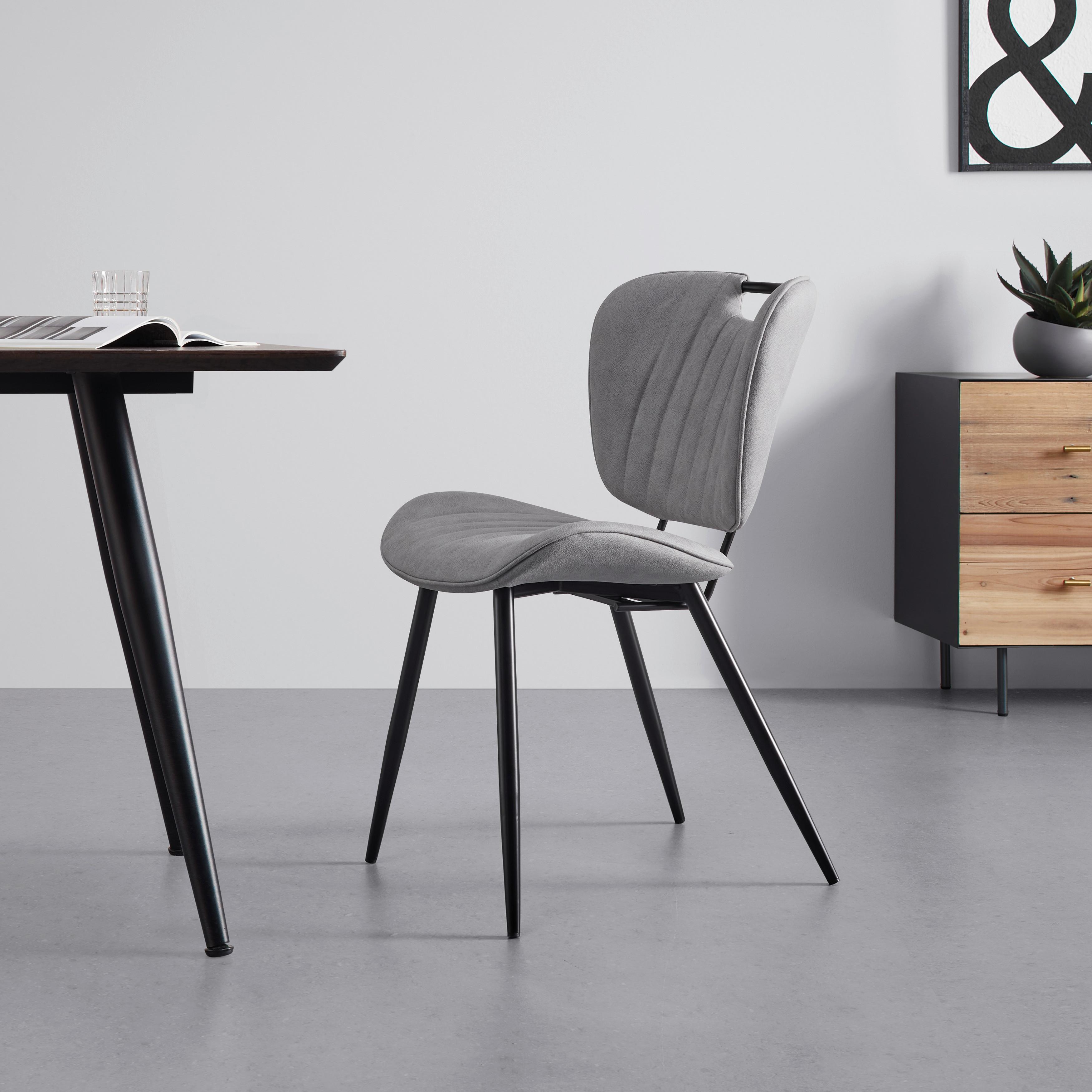 KRZESŁO HINA - jasnoszary/czarny, Modern, metal/drewno (46/84/57cm) - Bessagi Home