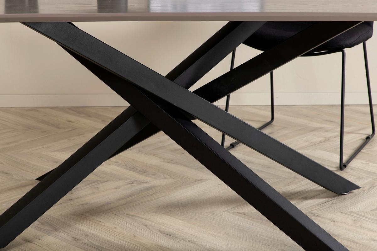 ESSTISCH PIAZZA - Schwarz, Design, Holzwerkstoff/Metall (180/90/76cm) - Livetastic