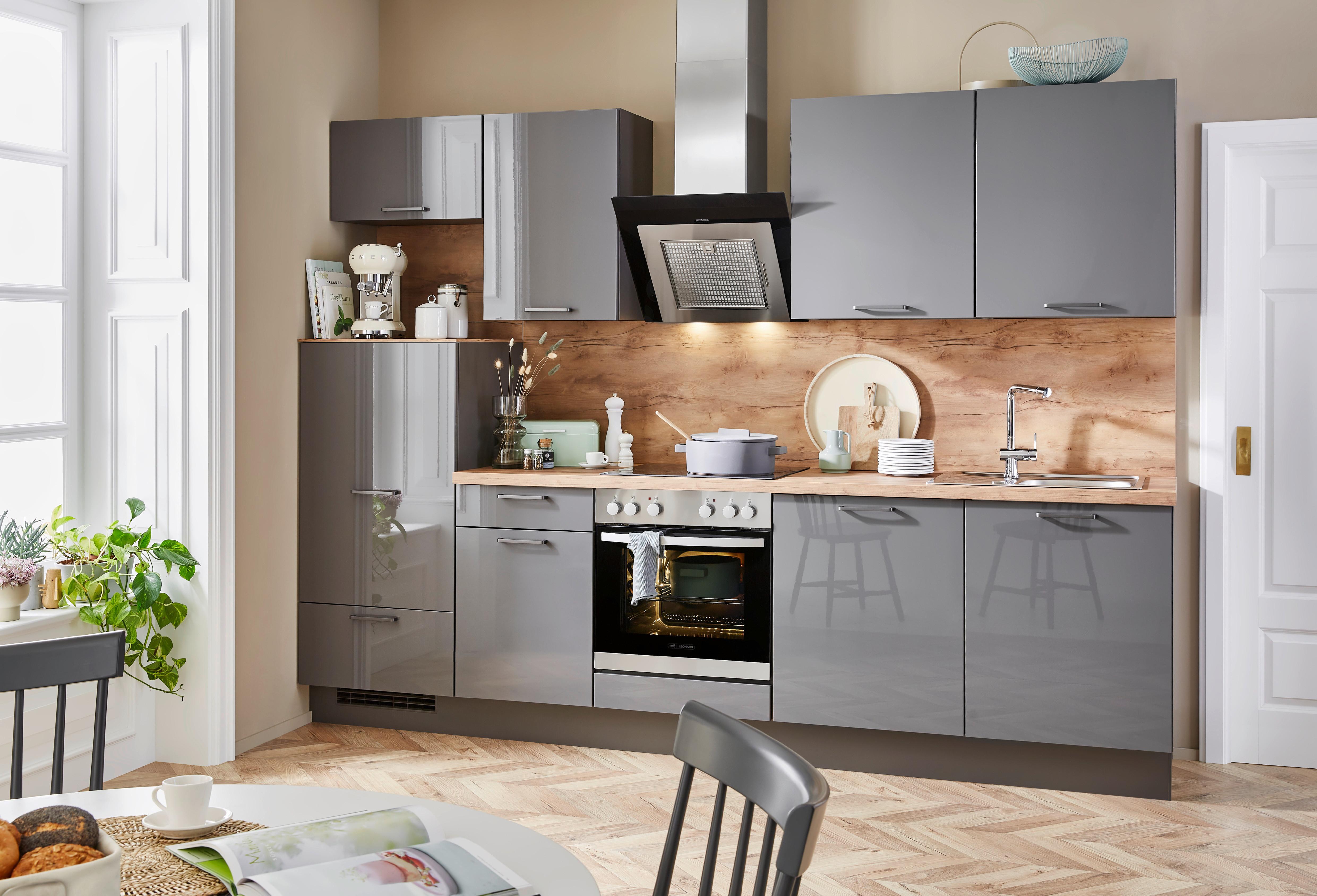 Bucătărie la comandă Flash - ardeziu/gri, Modern, material pe bază de lemn (290cm) - Nobilia