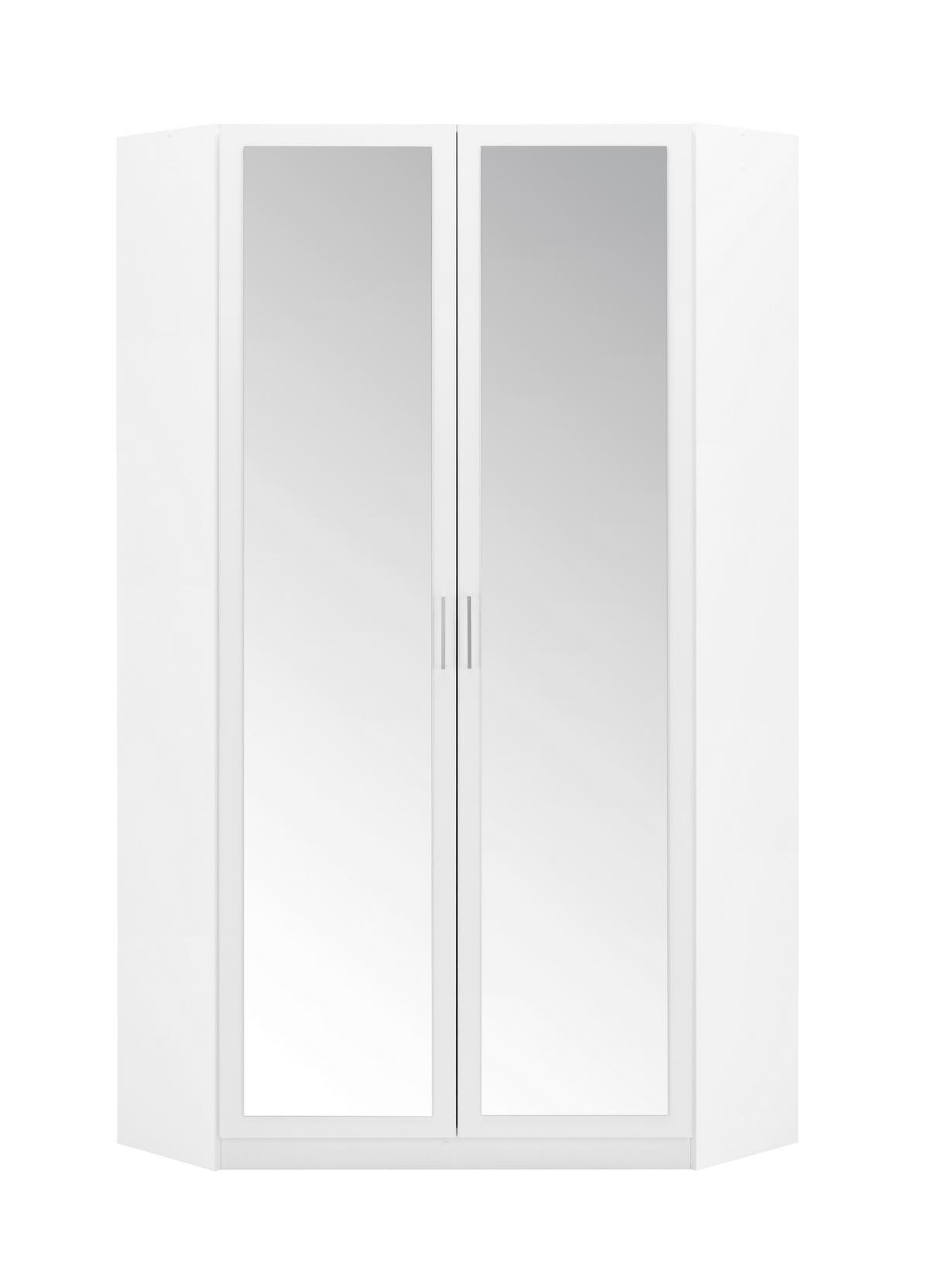 Kotna Omara Za Oblačila Click, Bela, Ogledalo - bela/barve aluminija, Konvencionalno, umetna masa/leseni material (95/198/95cm) - Mömax