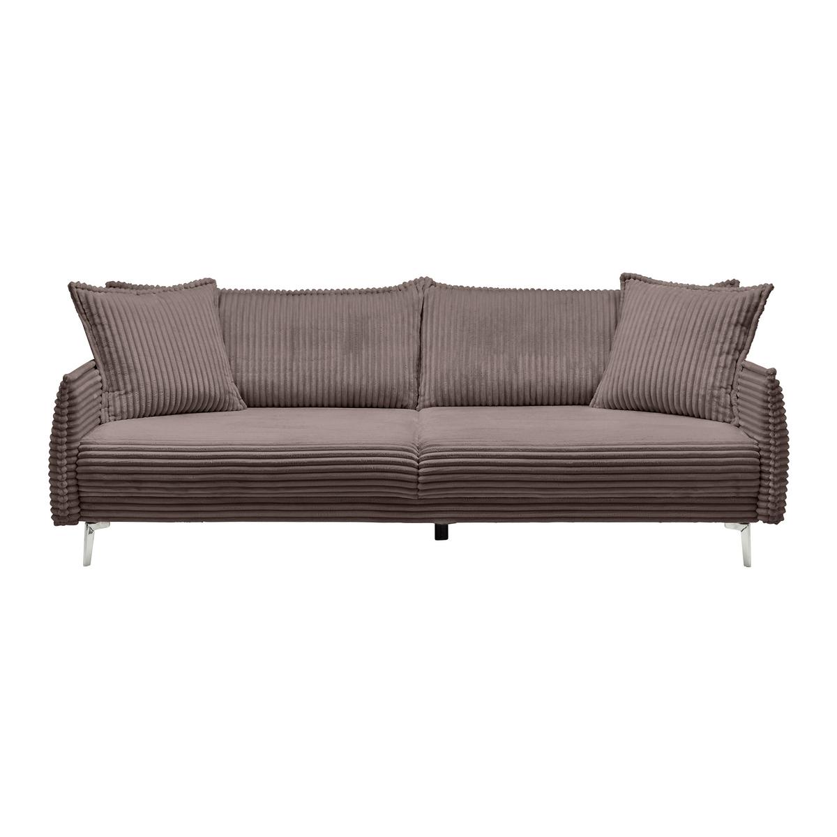 Mega Sofa Kiss - tamno smeđa/boje kroma, Moderno, drvo/metal (241/90/117cm) - Mömax