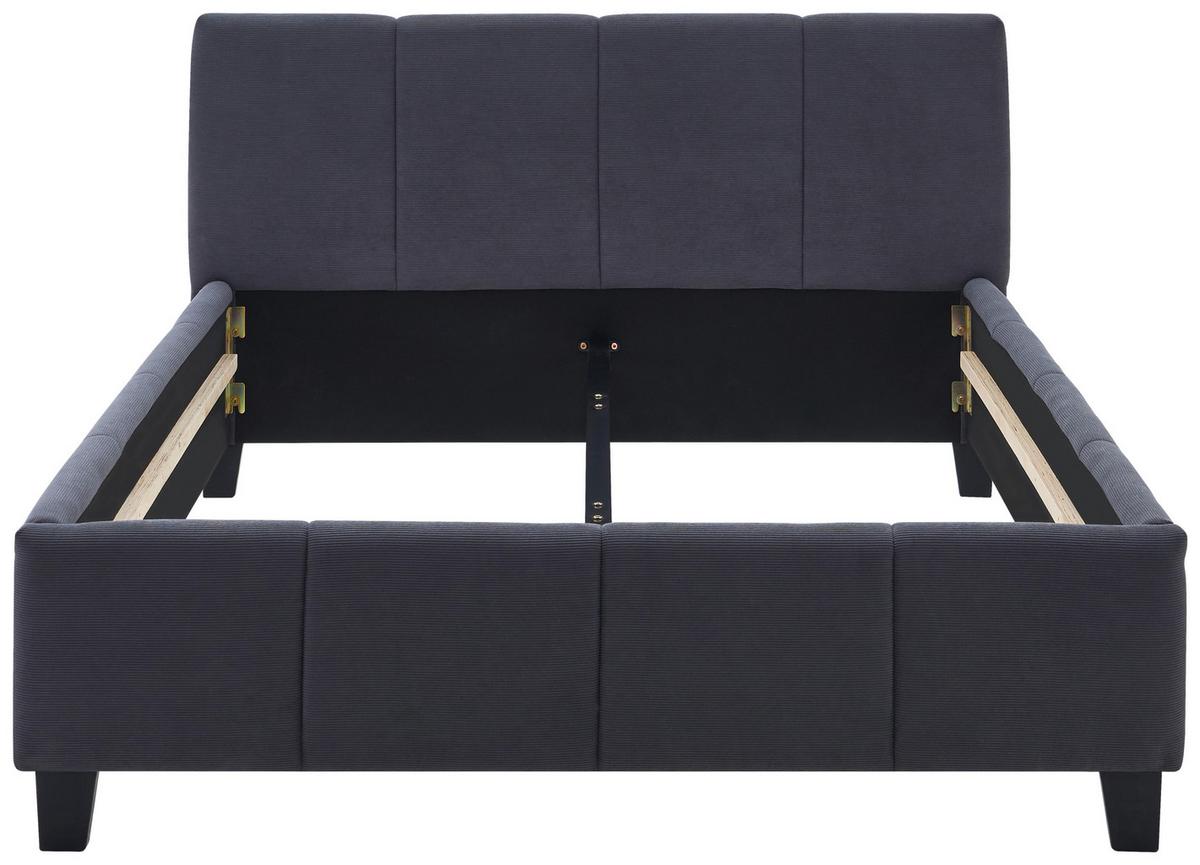 Polsterbett Crazy Dunkelgrau ca. 140x200cm - Dunkelgrau/Schwarz, MODERN, Holz/Kunststoff (140/200cm) - Based