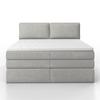 KONTINENTALSÄNG MOSAMO - ljusgrå/svart, Modern, trämaterial/trä (180/200cm) - Bessagi Home
