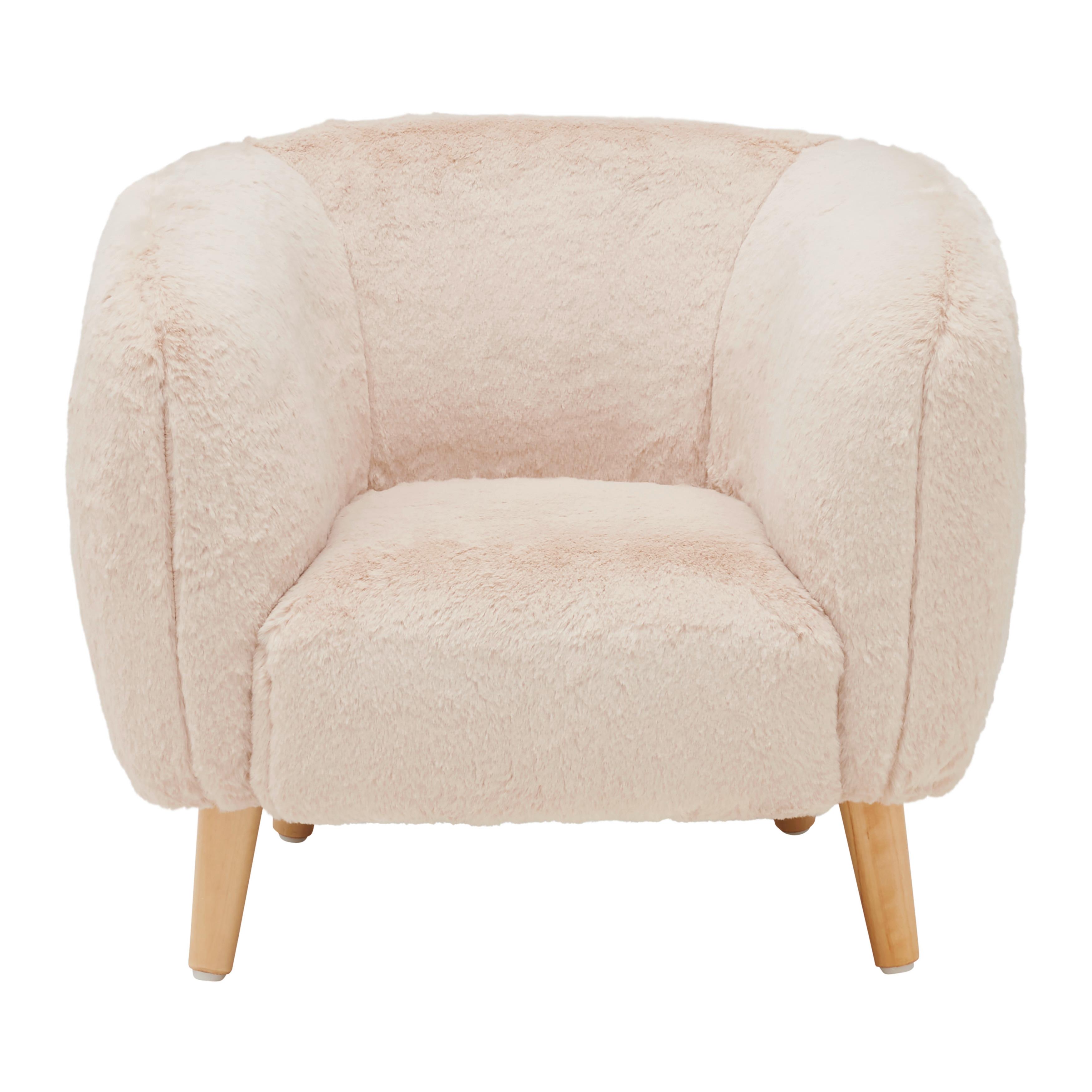 Gyerekfotel Fluffy - bézs, Modern, faalapú anyag/textil (52/44/41cm) - Premium Living