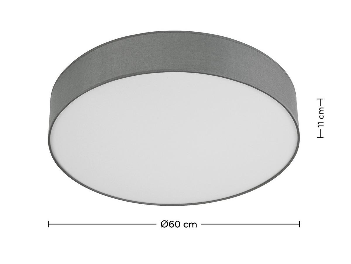 LAMPA SUFITOWA LED CHRISTINA - biały/szary, Trend, tworzywo sztuczne/metal (60/11cm) - Novel