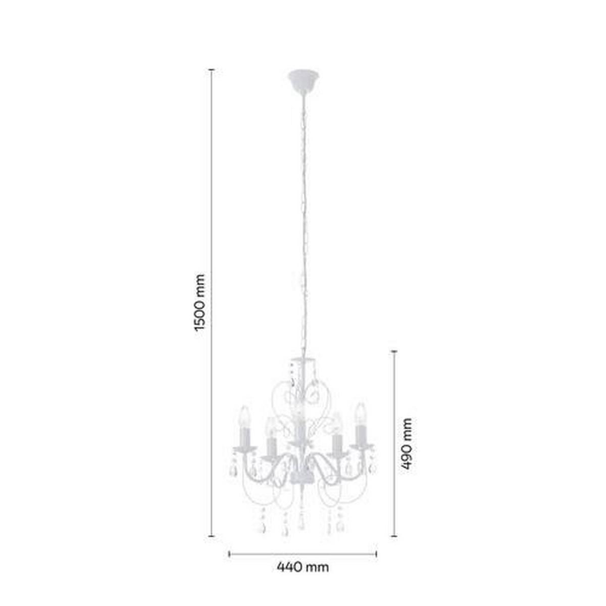Hängeleuchte Pinja max. 40 Watt - Weiß, LIFESTYLE, Kunststoff/Metall (44/150cm) - Globo