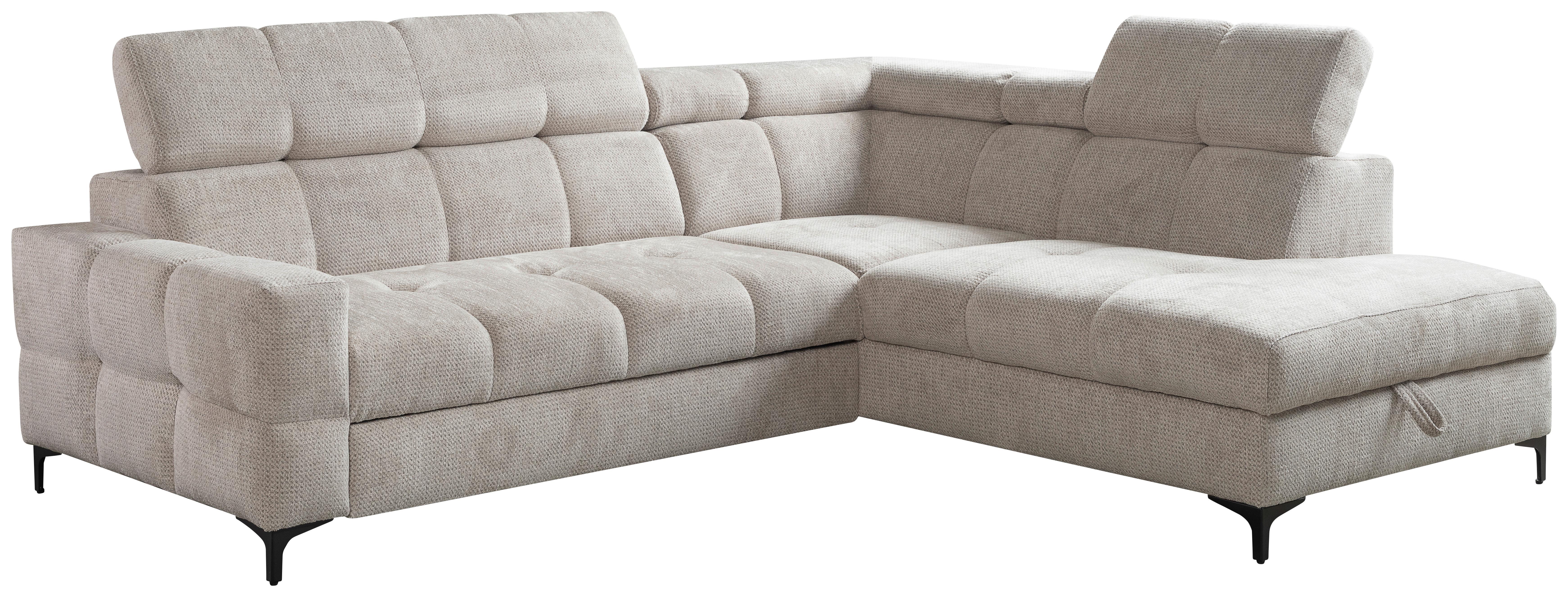 Kutna Garnitura Leno - svijetlo siva/crna, Moderno, drvni materijal/tekstil (254/79-95/212cm) - Modern Living
