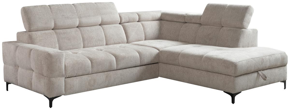 Kutna Garnitura Leno - svijetlo siva/crna, Moderno, drvni materijal/tekstil (254/79-95/212cm) - Modern Living