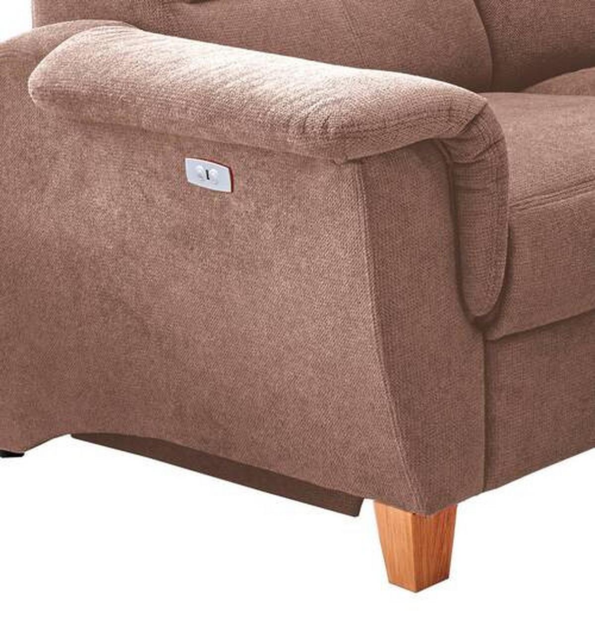 Wohnlandschaft Parole Hellbraun Struktur - Hellbraun/Wildeiche, KONVENTIONELL, Holz/Textil (241/238cm) - Livetastic