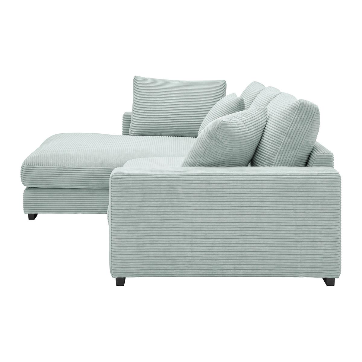 Ecksofa Pedro Salbeigrün - Salbeigrün/Schwarz, MODERN, Kunststoff/Textil (190/300cm) - Mömax
