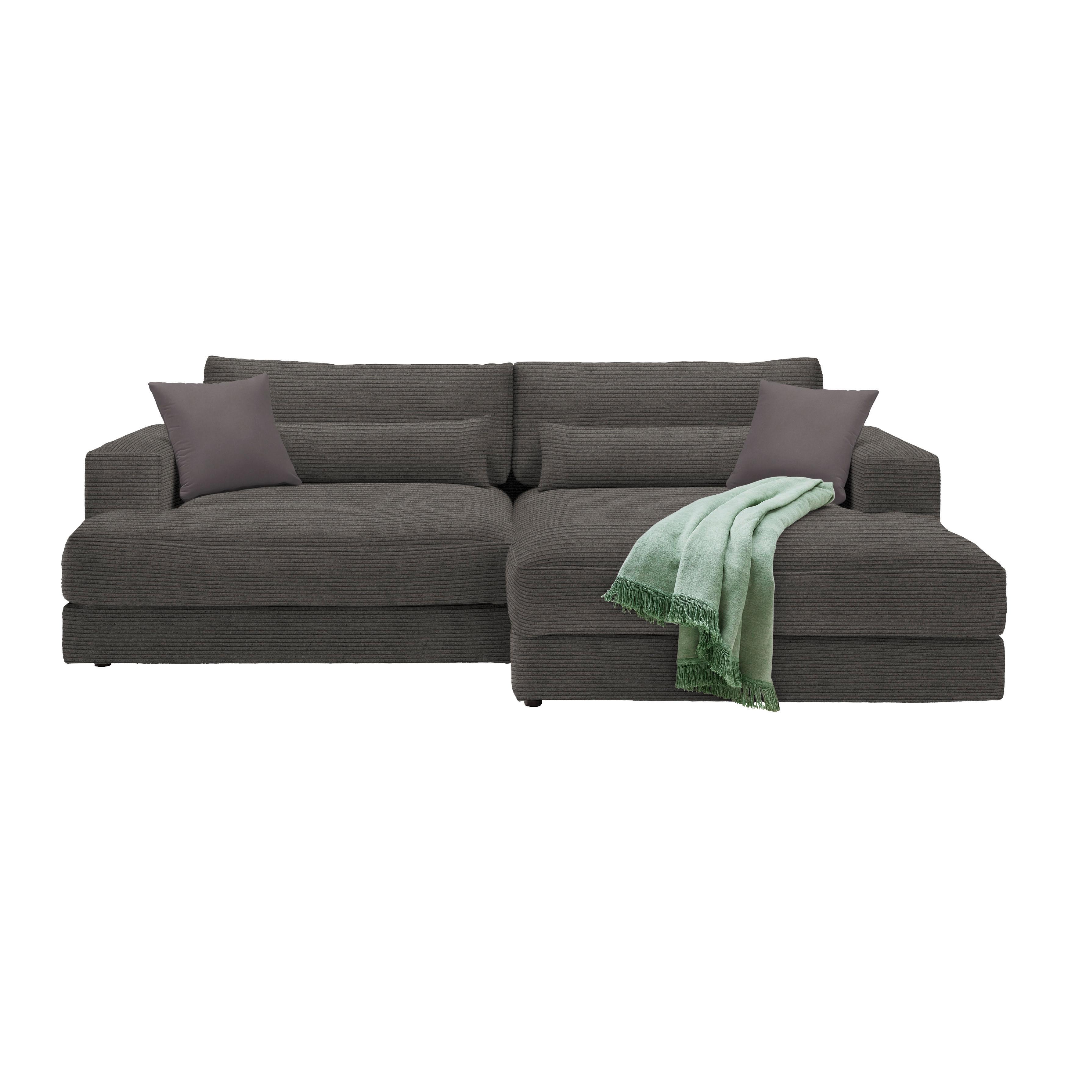Ecksofa Fabiona rechts Braun - Braun, MODERN, Holz (268/85cm) - Premium Living