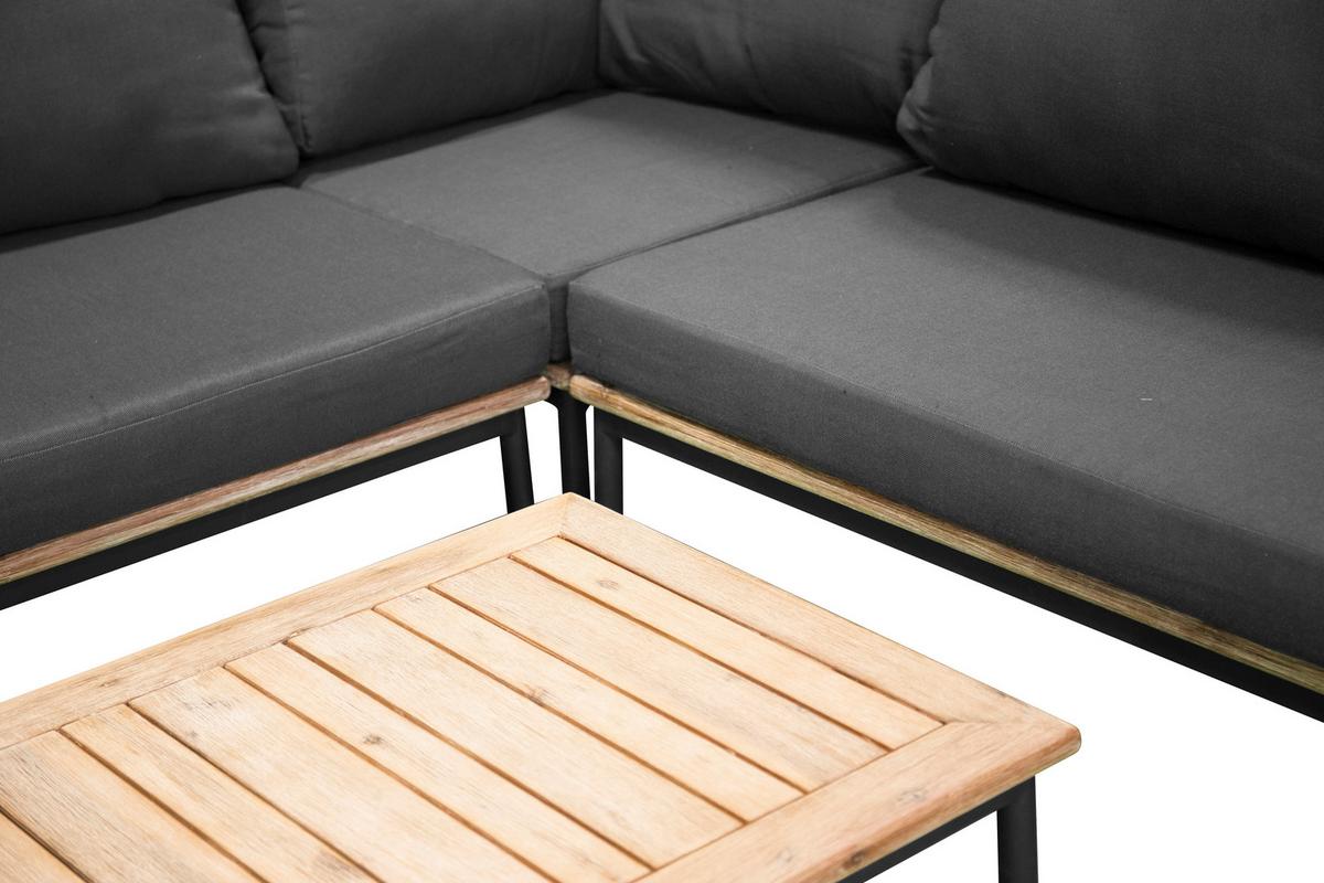Loungegarnitur Andorra ca. 90x60x27 cm Schwarz - Schwarz, KONVENTIONELL, Kunststoff (90/60/27cm) - Gardenson