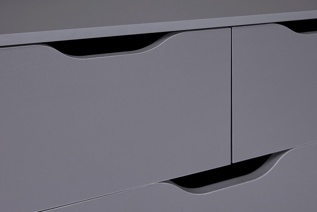 Kommode Silenzia Graphit - Graphitfarben, Design, Holzwerkstoff (82/112/40cm) - Livetastic