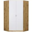 Begehbarer Eckschrank Weiß/Wotan Eiche - Alufarben, MODERN, Holz/Holzwerkstoff (117/197/117cm) - Modern Living