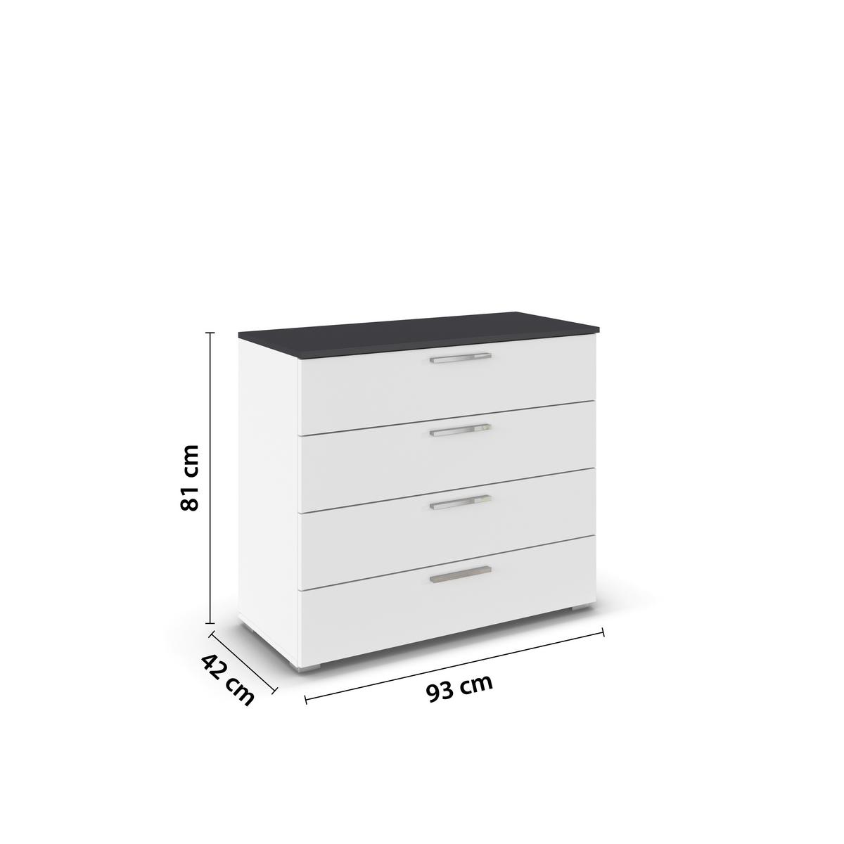 Komoda Caspio - bijela/siva, Konvencionalno, drvni materijal (93/81/42cm) - Premium Living