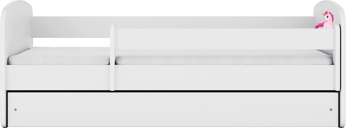 Otroška Postelja Babydreams, Bela, 80x160cm - bela/barve breze, Moderno, leseni material/tekstil (80/160cm) - MID.YOU