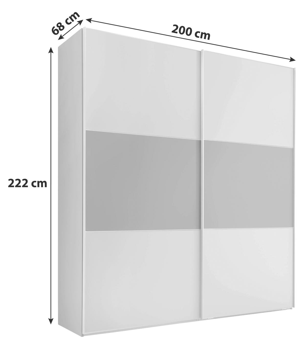 Ormar S Kliznim Vratima Includo - bijela/antracit, Design (200/222/68cm) - Premium Living