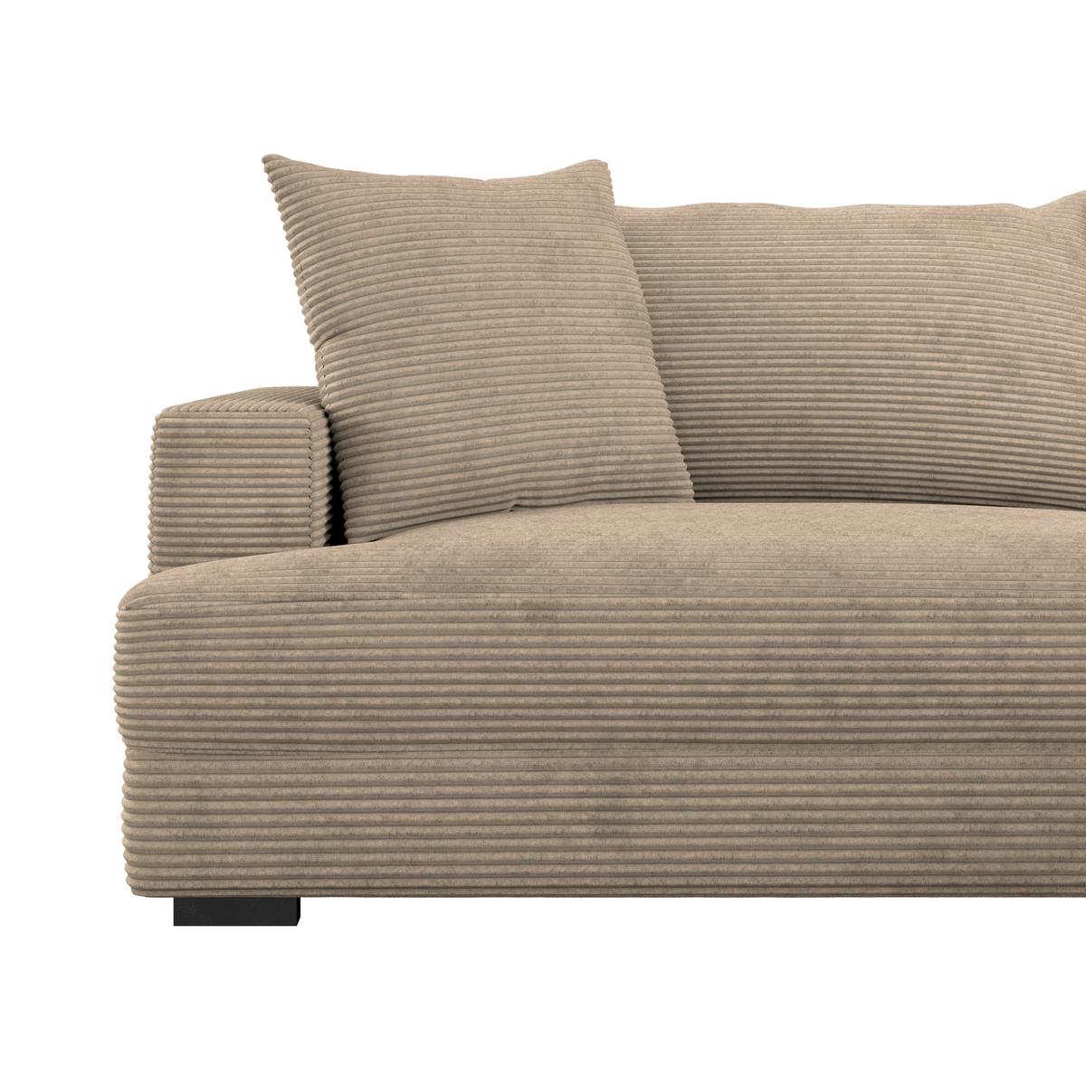 Ugaona Garnitura Pelle - crna/krem, Moderno, tekstil (265/180cm)