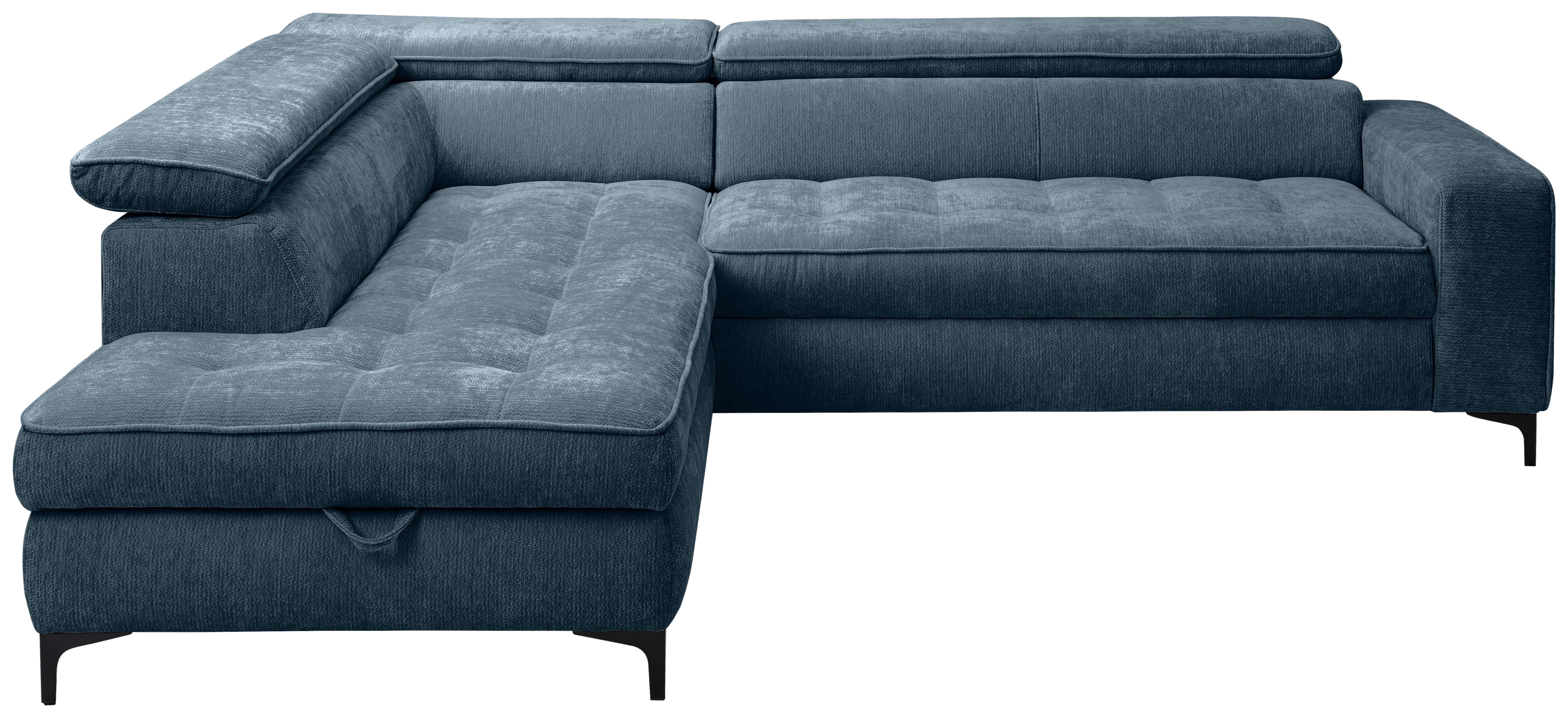 Kutna Garnitura Talia - plava/crna, Basics, tekstil/metal (203/70-90/251cm) - Modern Living