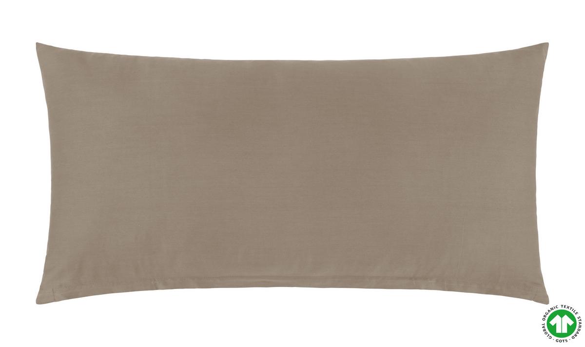 Kissenhülle Bio-Eva Uni in Taupe ca. 40x80cm online kaufen