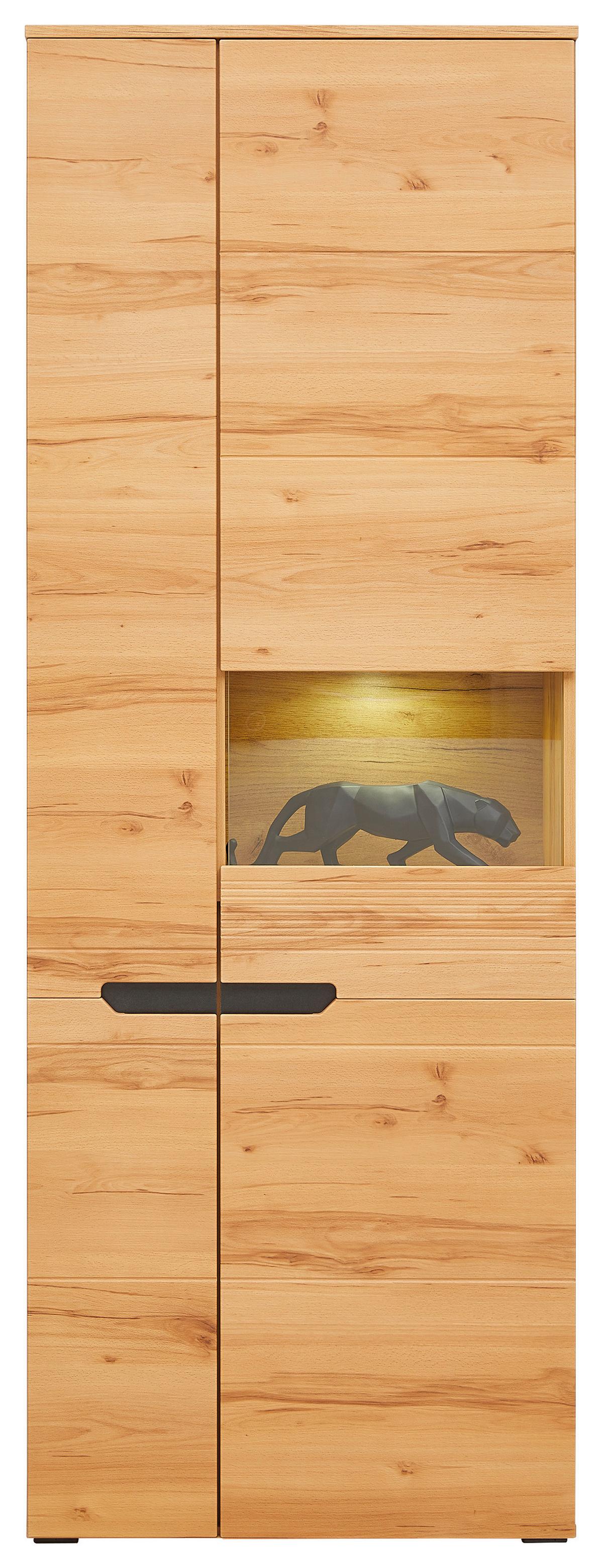 Vitrina Alana, Barva Bukve - Moderno, umetna masa/steklo (71,8/195,4/33cm) - Mömax