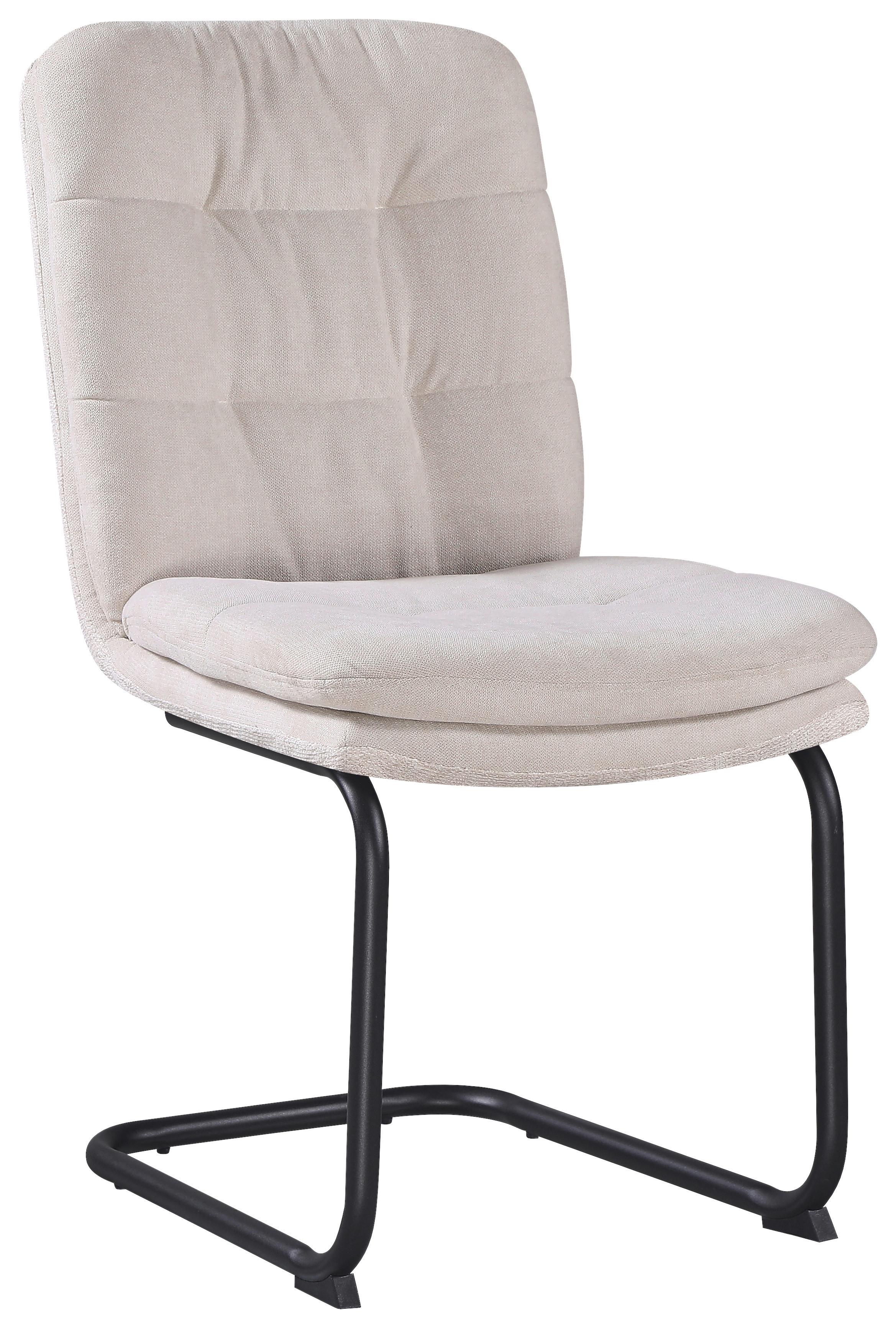 Stuhl Nova Beige - Beige/Schwarz, MODERN, Textil/Metall (48/91/66cm) - Premium Living