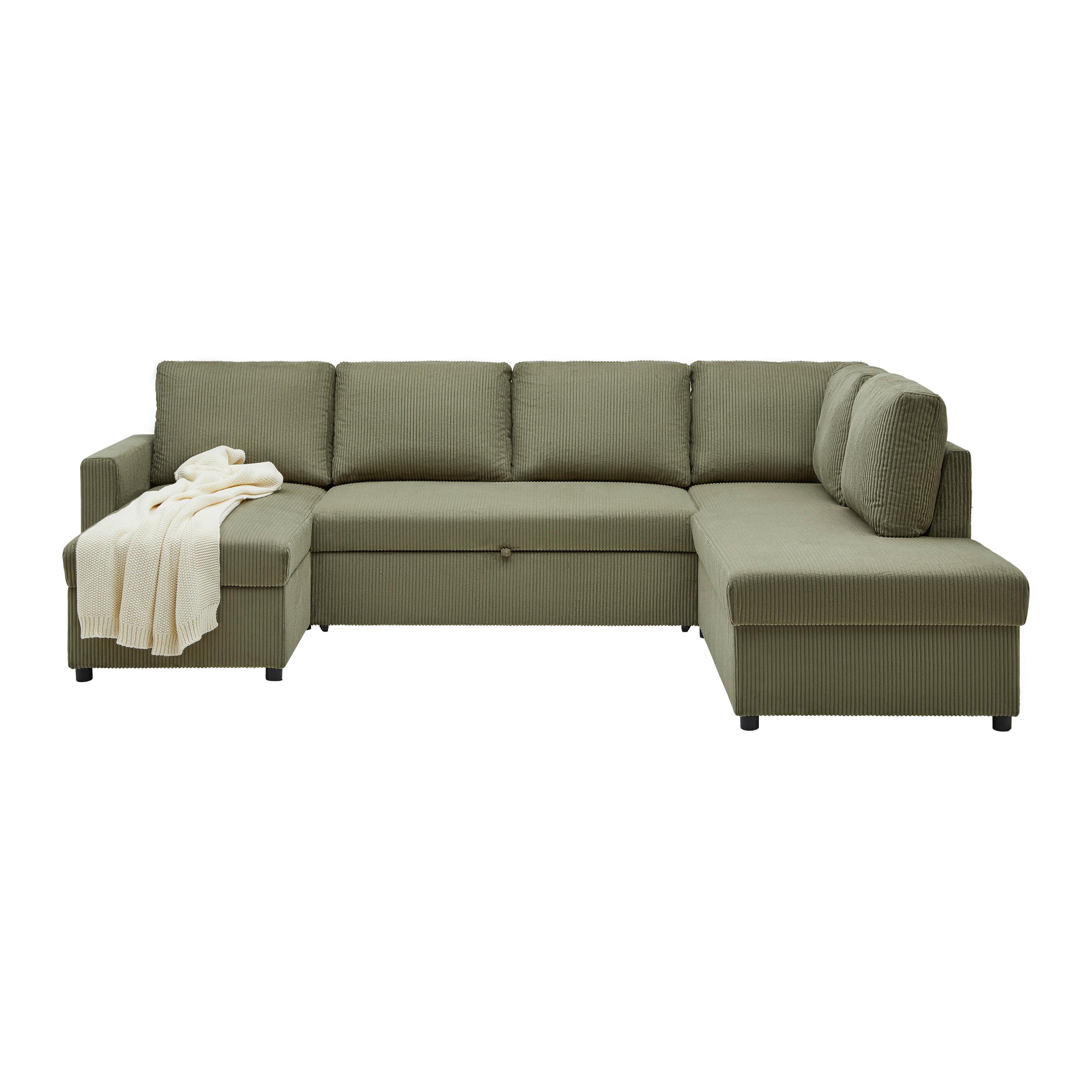 Canapea Modulara Martina - verde, Modern, lemn/metal (146/276/204cm) - Mömax