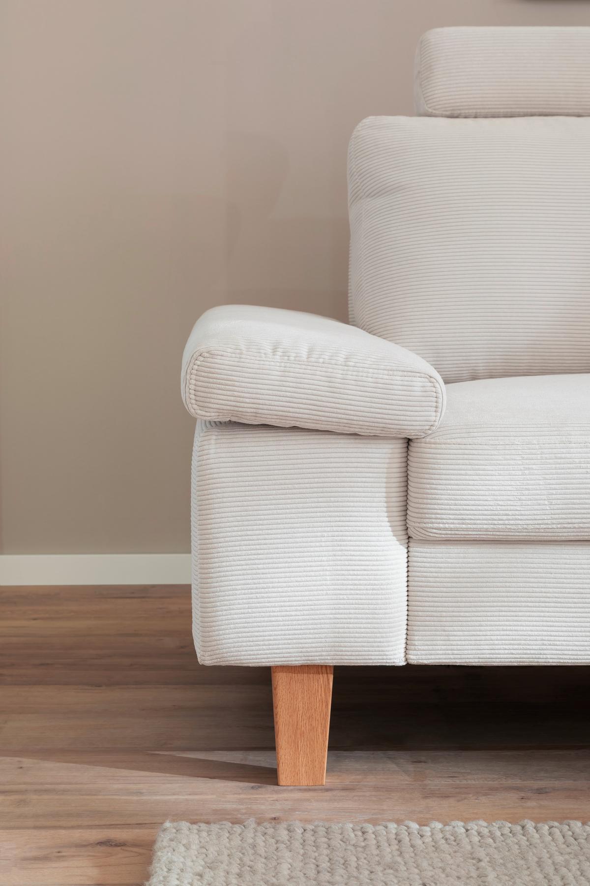 Wohnlandschaft Corvara Weiß - Weiß, KONVENTIONELL, Holz/Holzwerkstoff (286/86/220cm) - Premium Living