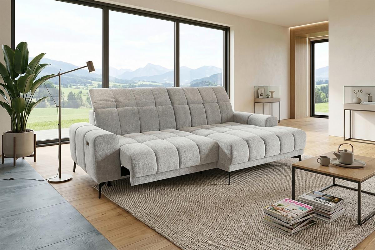 Kutna Garnitura Laya - srebrne boje/boje senfa, Moderno, tekstil (250/155cm) - Premium Living