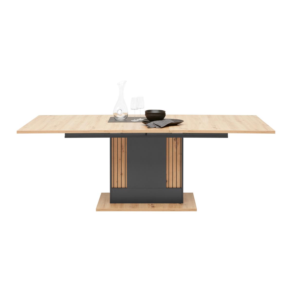 Ausziehtisch Alara Anthrazit/Artisan Eiche - MODERN, Holzwerkstoff (180-220/90/76,3cm) - Mömax
