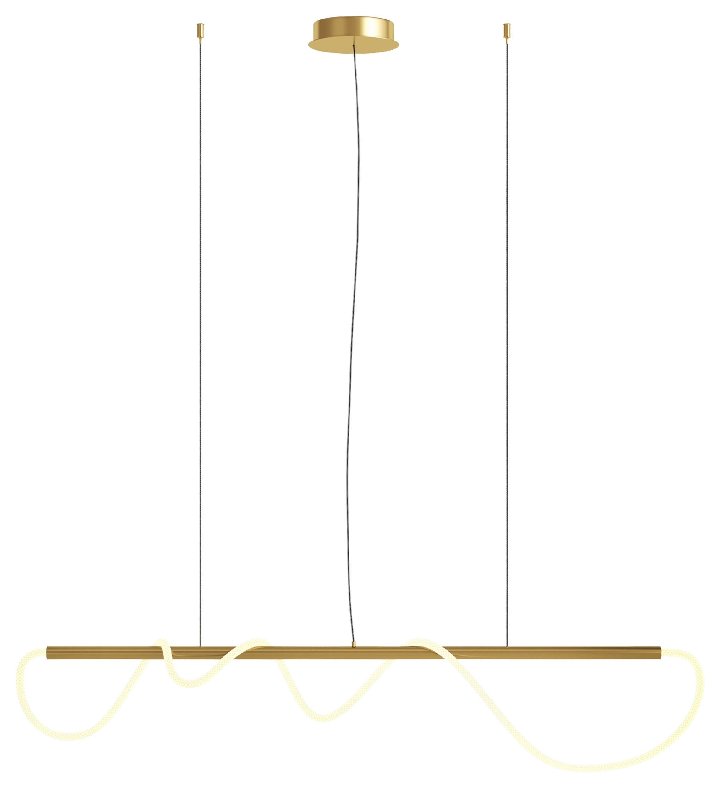 Pendelleuchte Tau Goldfarben max. 30 Watt - Goldfarben, Basics, Kunststoff/Metall (18/150cm) - MAYTONI