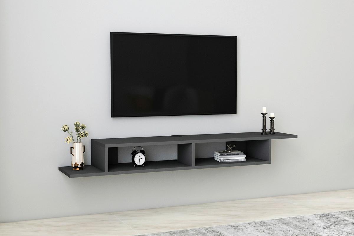 Wandboard Artemis ca. 149x14,4x30 cm Anthrazit - Anthrazit, Design, Holzwerkstoff (149/16,4/29,6cm) - Livetastic