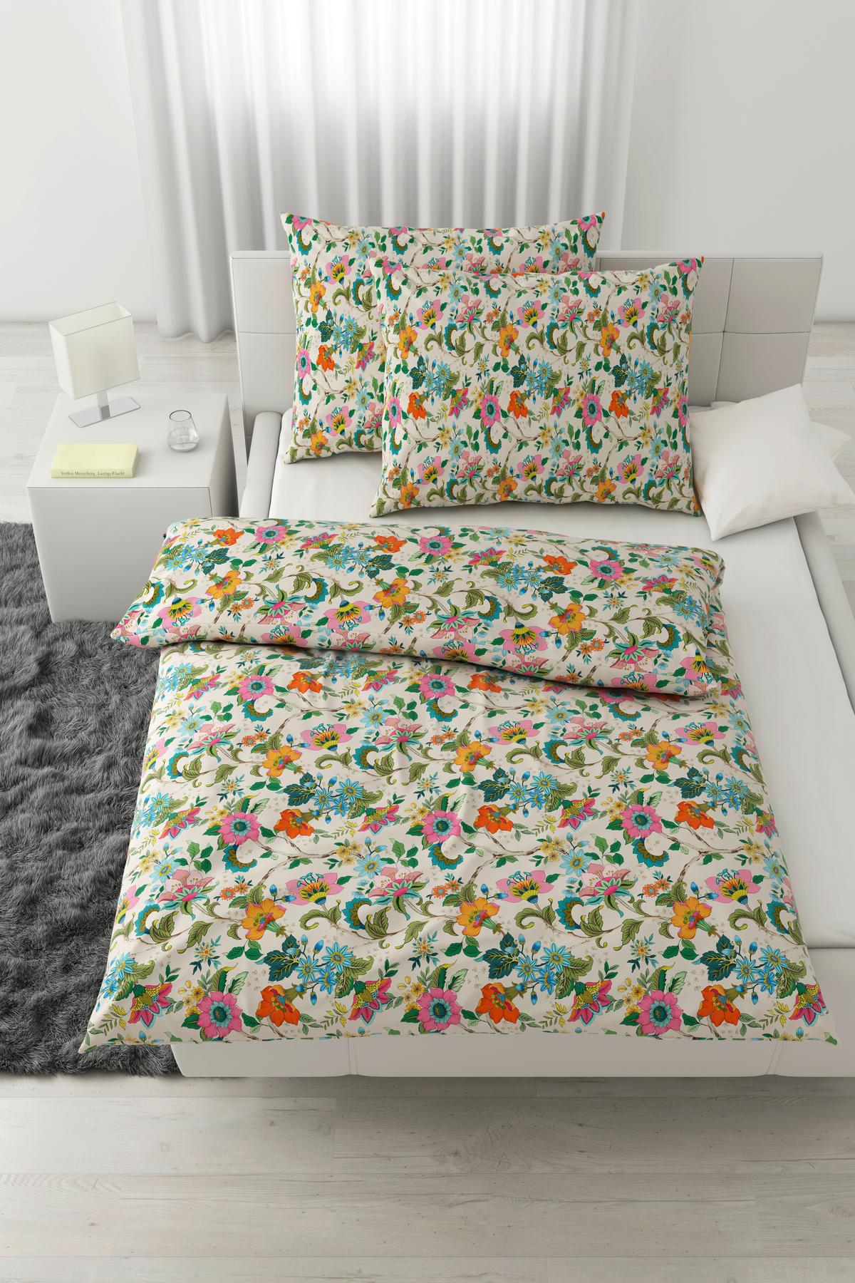 Bettwäsche Kamia Allover XXL Rosa/Türkis ca. 200x220cm - Türkis/Rosa, ROMANTIK / LANDHAUS, Textil (200/220cm) - Mömax