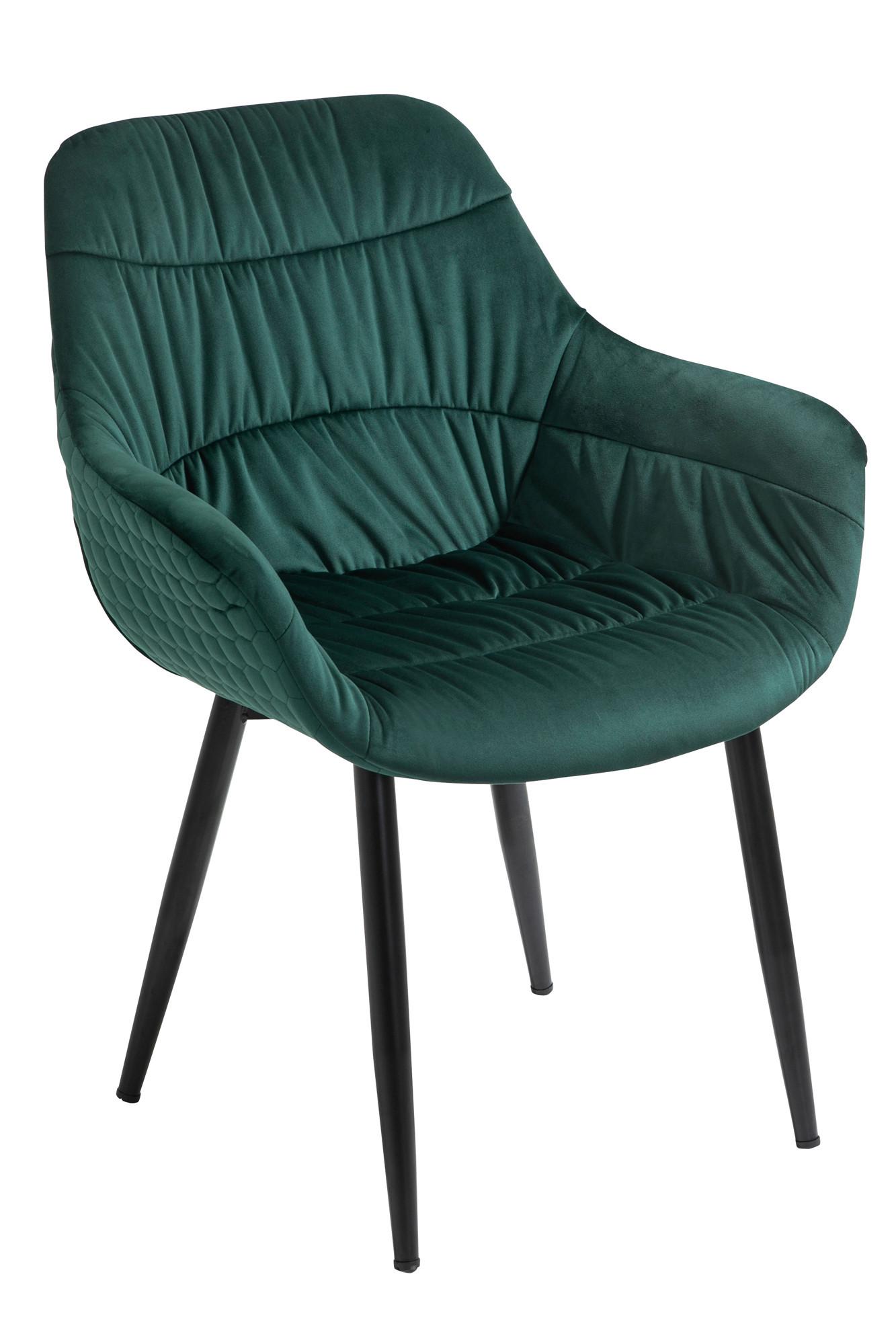 Naslanjač Samt, Gozdno Zelena - črna/gozdno zelena, Moderno, kovina/tekstil (63/81,5/61cm) - Livetastic