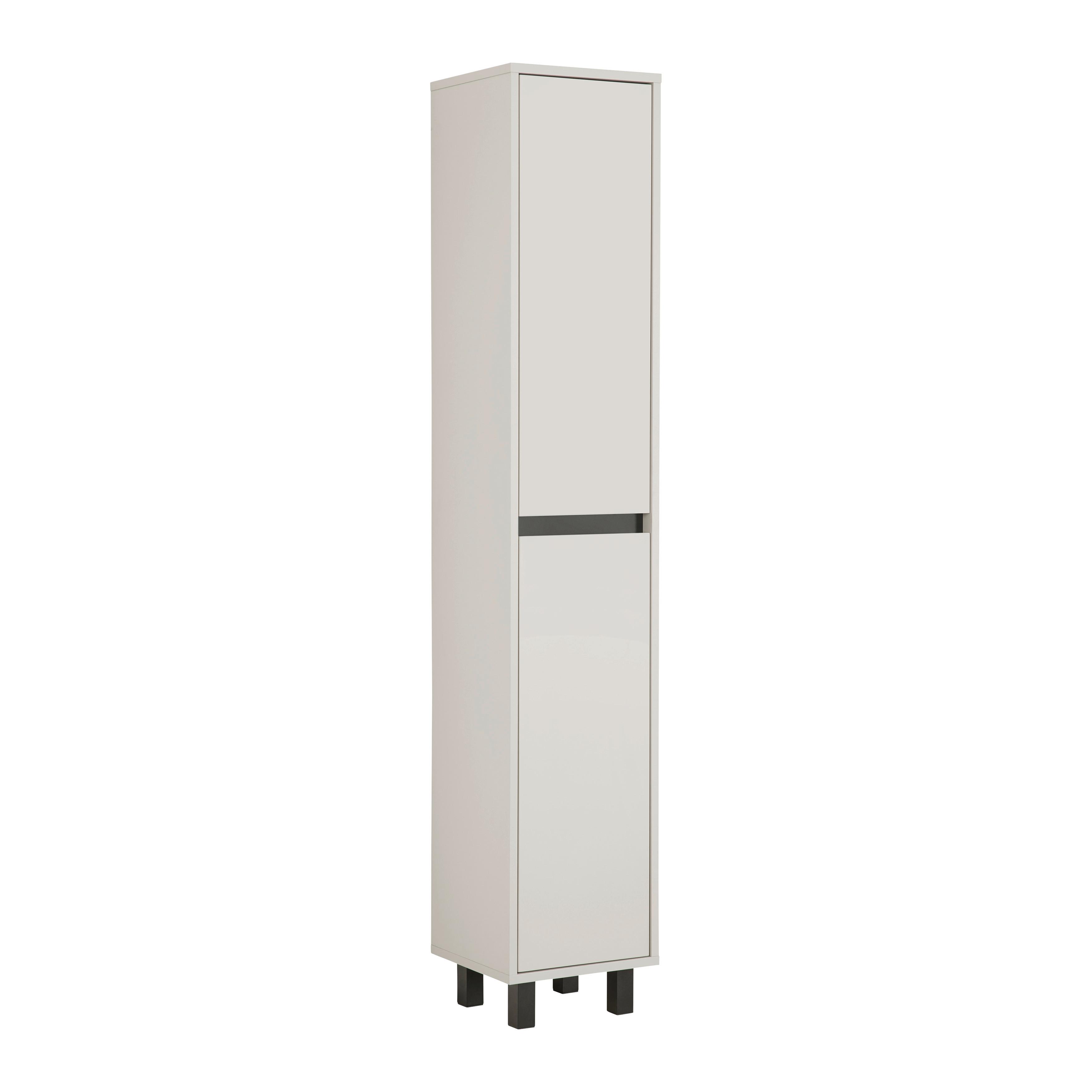 Hochschrank Sophia Kaschmir - Kaschmir/Schwarz, MODERN, Holzwerkstoff (35/190/33cm) - Mömax