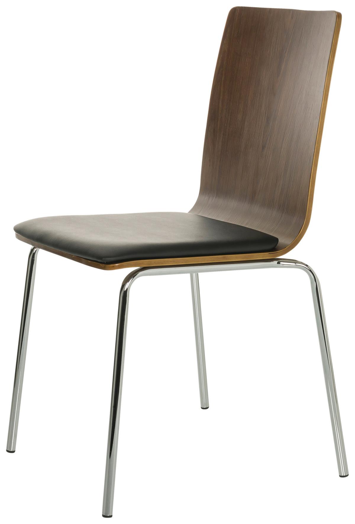 Konferenčni Stol Peria, Oreh, Črna - srebrne barve/črna, Basics, kovina/les (50/86/55cm) - MID.YOU
