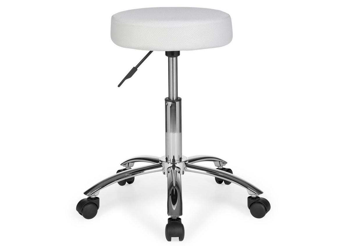 Vrtljivi Stolček Leon - bela/barve aluminija, Konvencionalno, tekstil (55/60/55cm) - MID.YOU