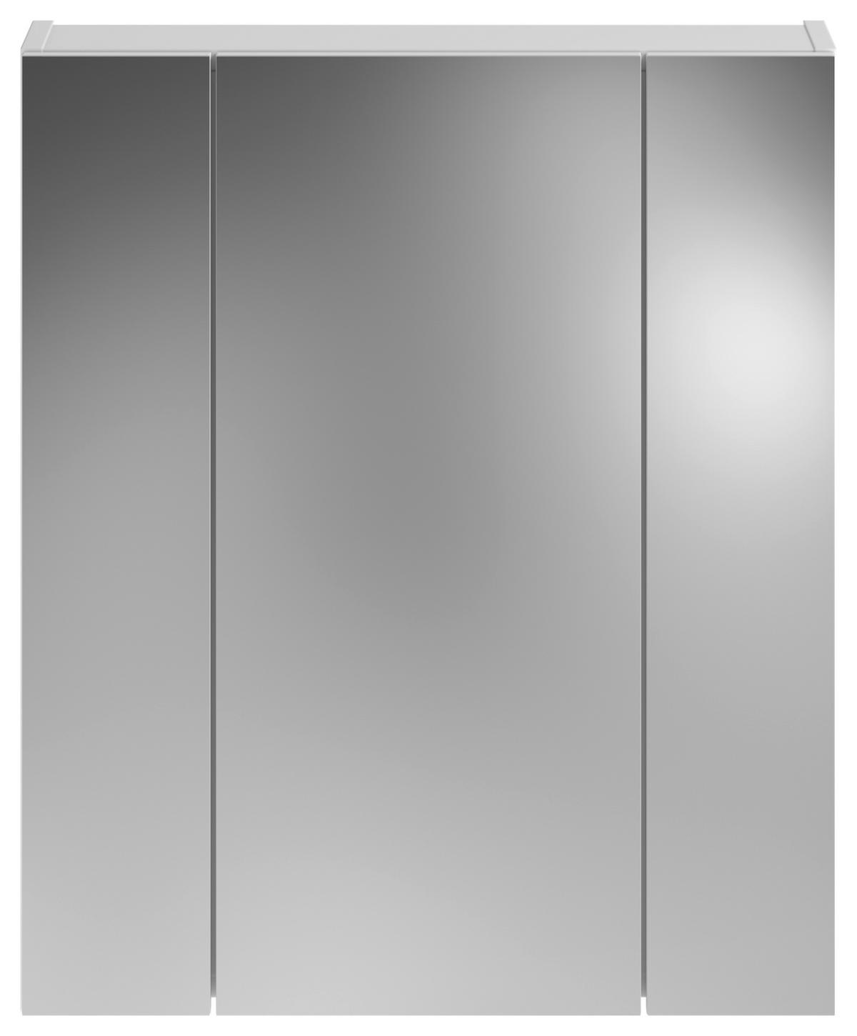 Kopalnica Linus, Bela, 2-Delna - srebrne barve/bela, Moderno, umetna masa/steklo (60/182/34cm) - MID.YOU