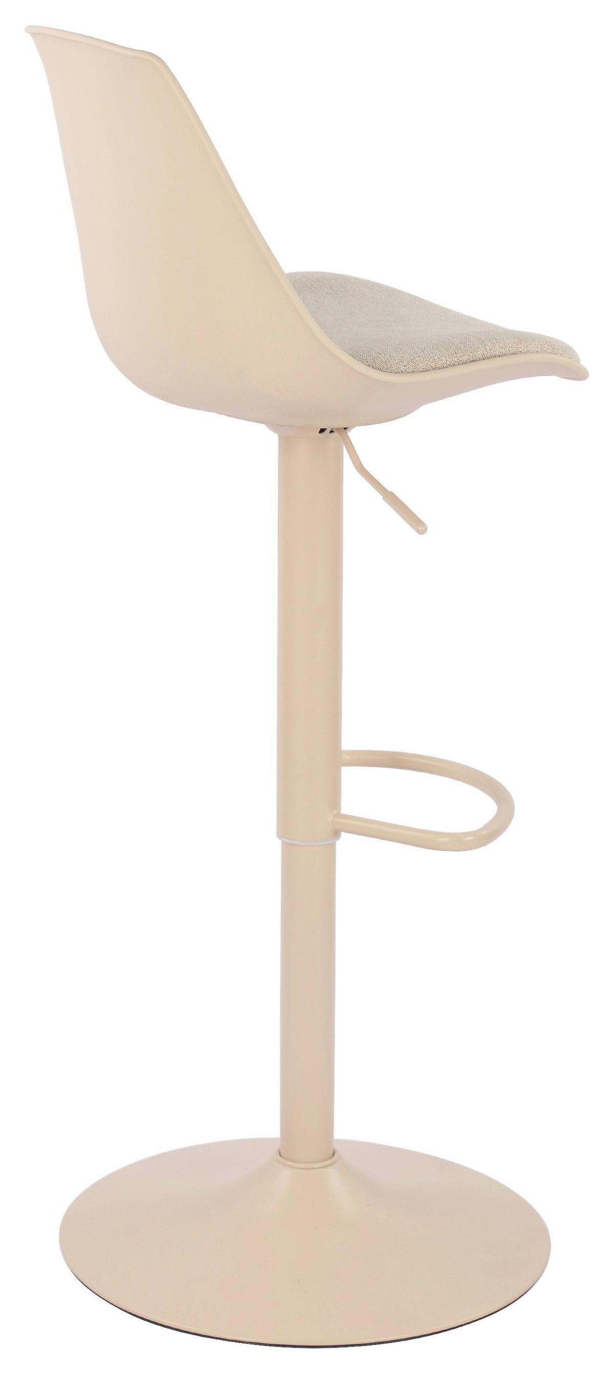 Barhocker Erik Beige - Beige, Modern, Kunststoff/Textil (43/88,5-110,5/47cm) - Mömax