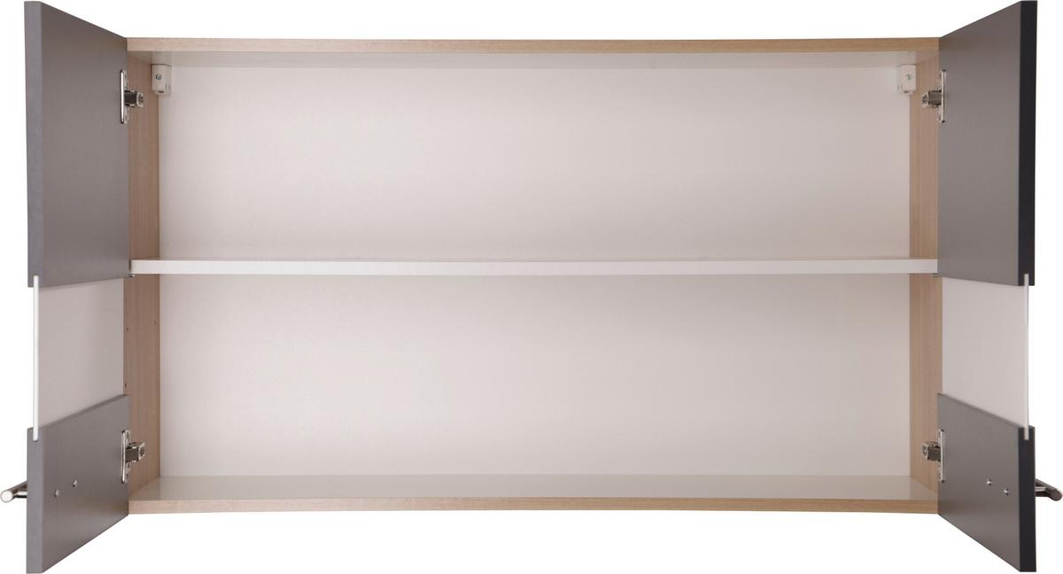 Kuhinjska Zgornja Omarica Merle, Barva Hrasta, Siva - srebrne barve/siva, Basics, kovina/steklo (100/56,1/34,6cm) - Respekta