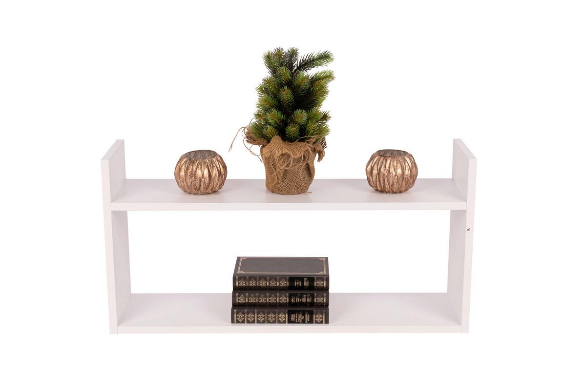 Wandregal B421659-3 Hannah - Weiss, Basics, Holzwerkstoff (70/18/35cm) - Globo
