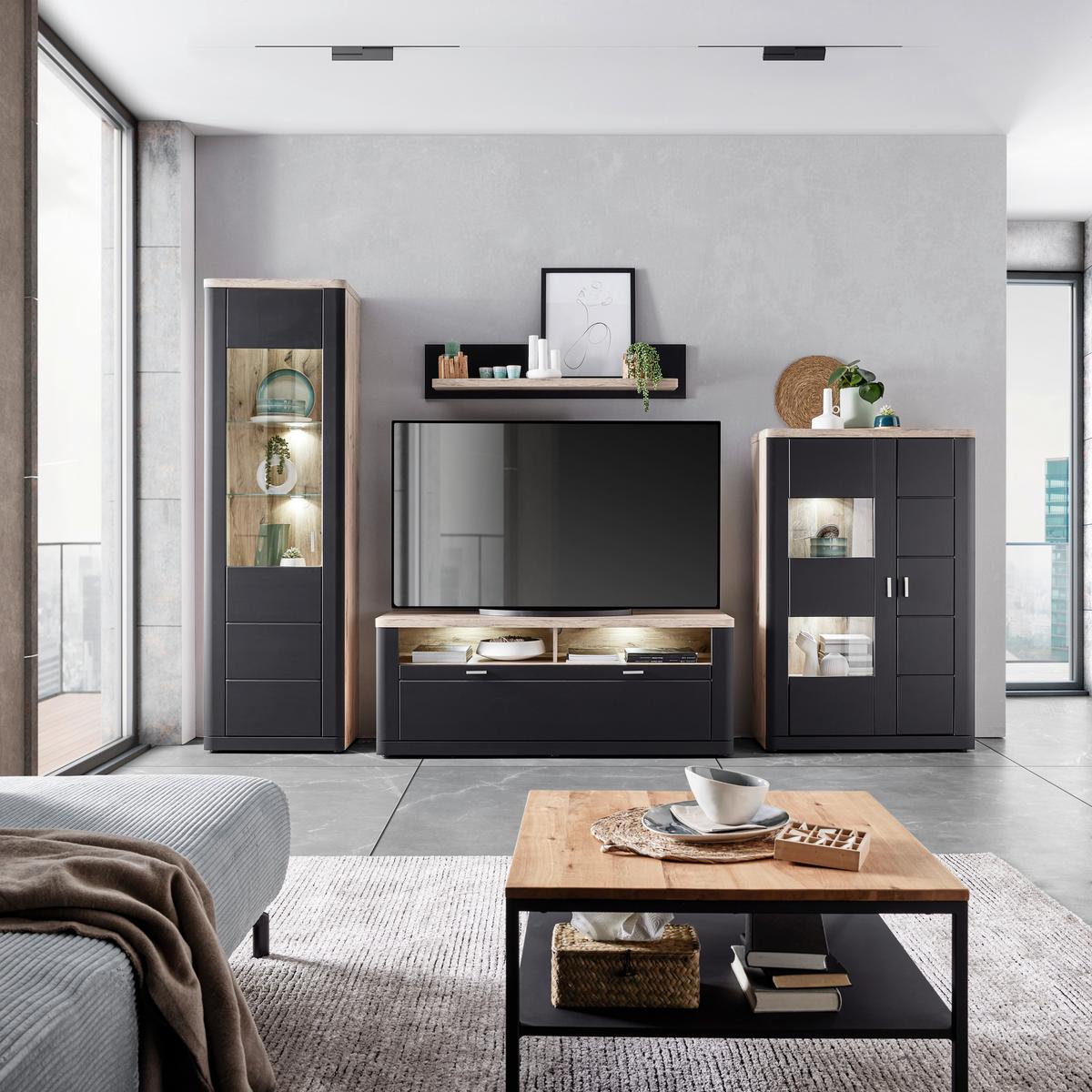 Vitrina Game - Moderno, drvni materijal (91/140/41cm)