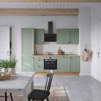 Küchenblock Cascada High m. Geräten Schilfgrün - Schilfgrün/Eichefarben, MODERN, Holzwerkstoff/Metall (270cm) - Nobilia