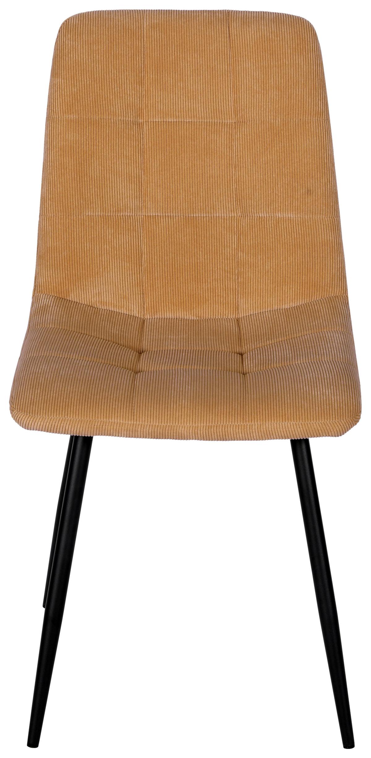 Stuhl Nino aus Kord in Gelb - Gelb/Schwarz, Modern, Holz/Textil (45/87/57cm) - Mömax