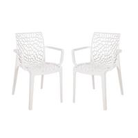 GARTENSTUHL-SET STUHL CALVERA, WEIß, 2ER SET - Weiß, MODERN, Kunststoff (58/81/52cm) - Gardenson