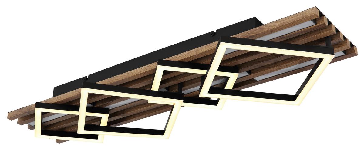 Led Stropna Svjetiljka Obrien - bijela/tamno smeđa, Natur, drvni materijal/metal (82/31/9,5cm) - Globo